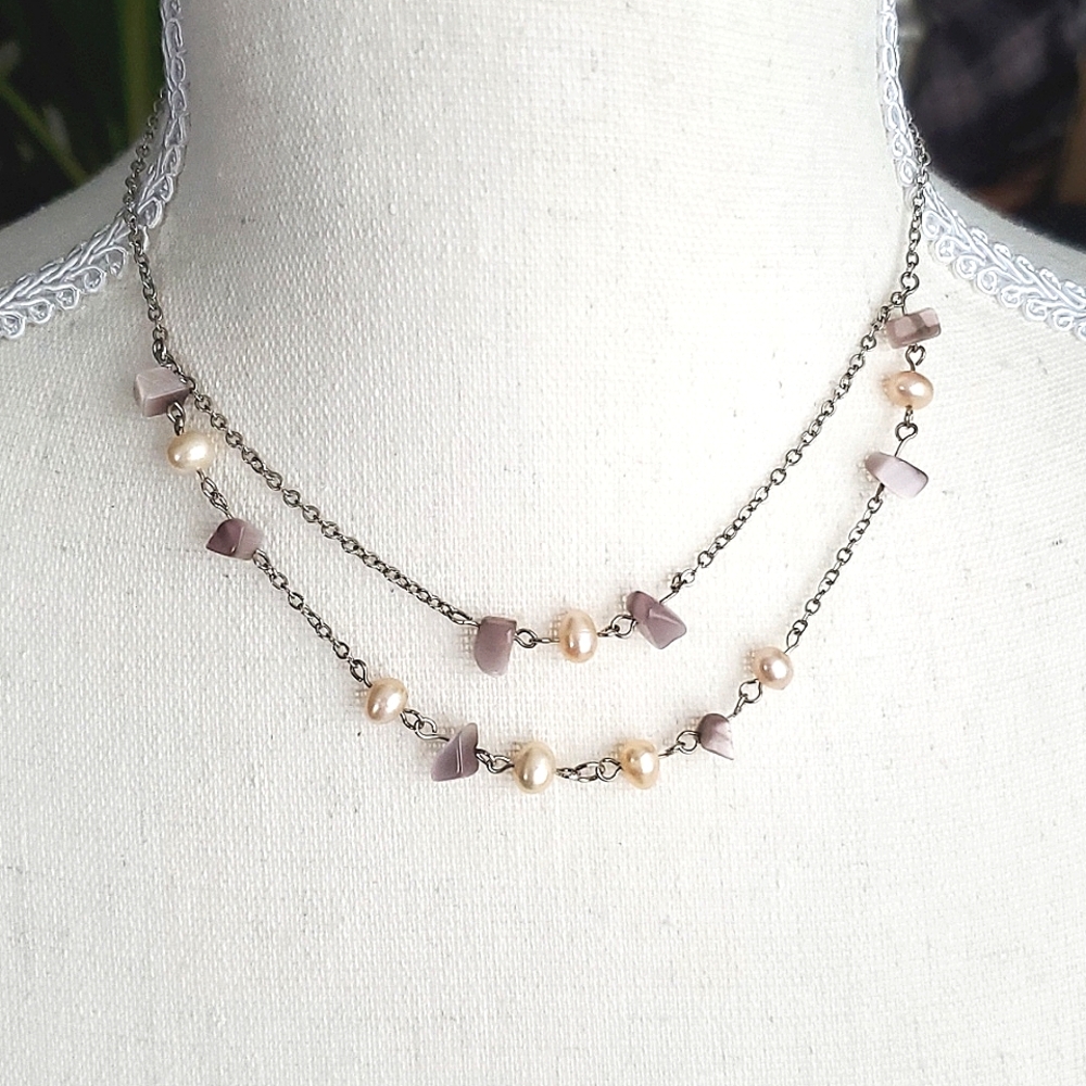Silver Beaded Necklace